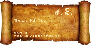Abrus Róbert névjegykártya